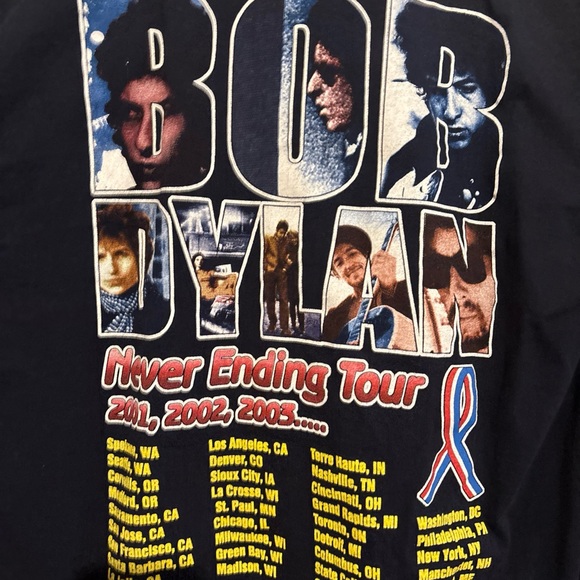 Delta Navy Blue Never Ending Tour Bob Dylan Long Sleeve Tee - Picture 3 of 4
